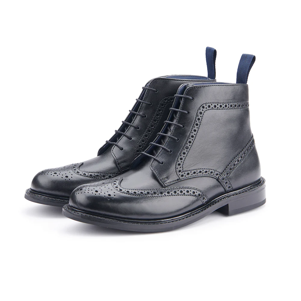 Country Brogue Boot - Black - Image 3