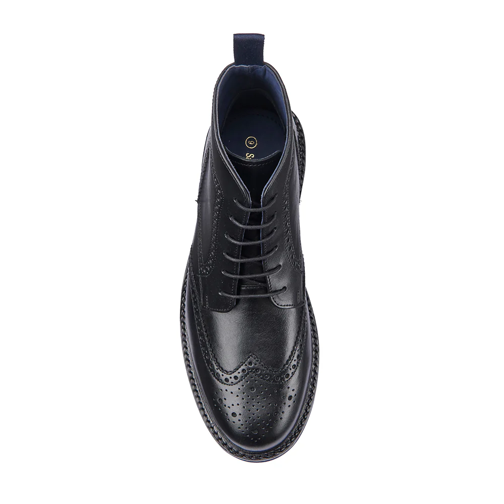 Country Brogue Boot - Black - Image 4