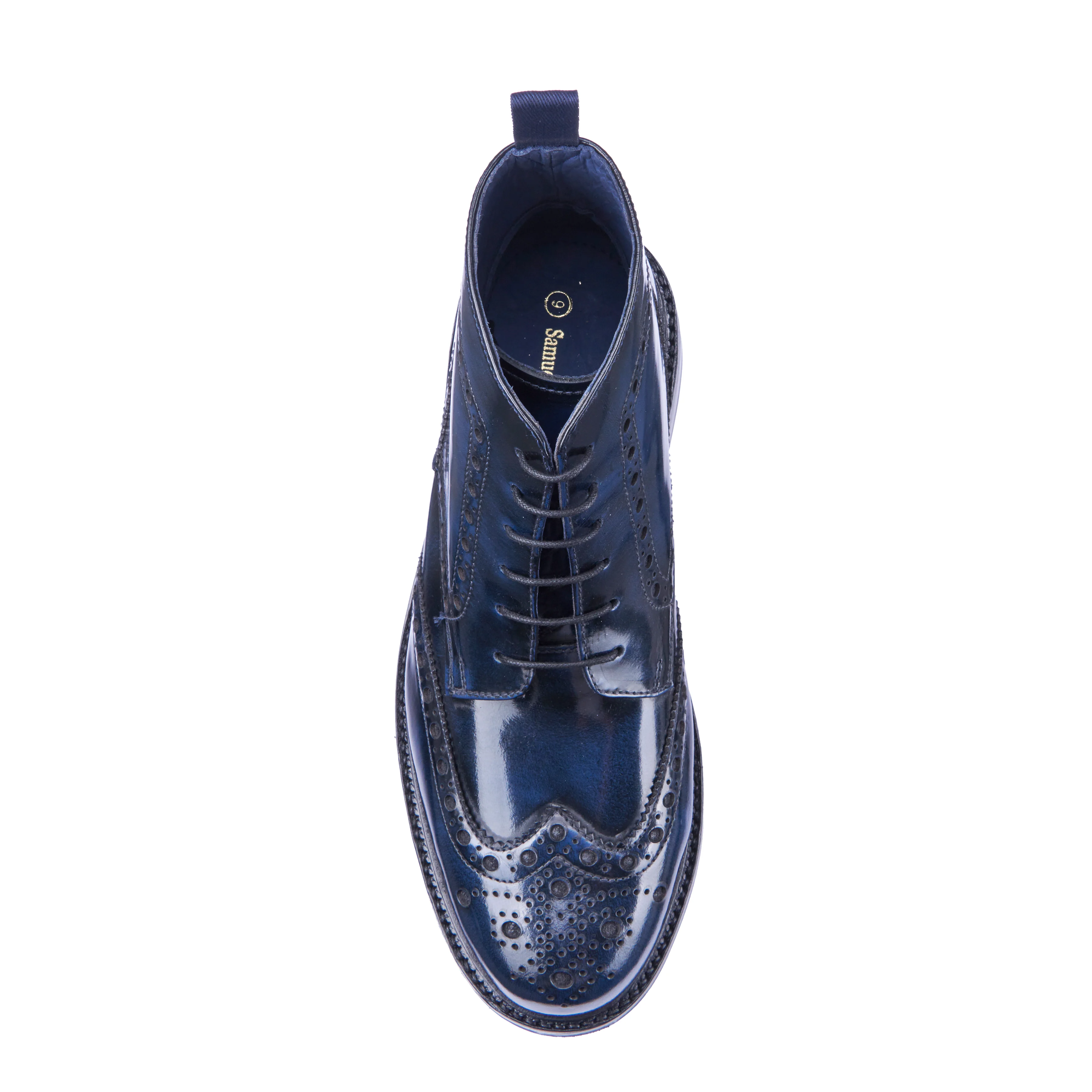 Country Brogue Boot - Navy - Image 3