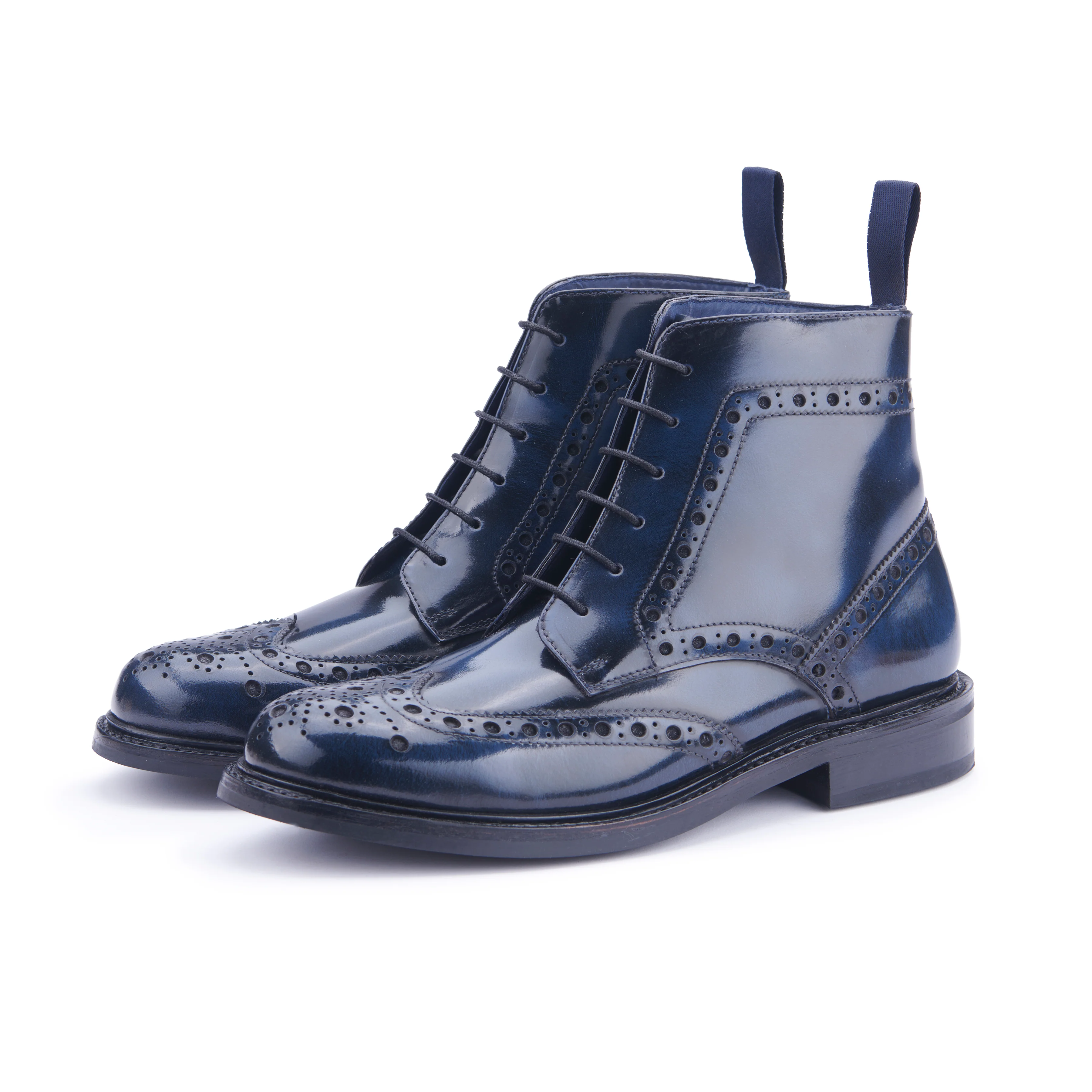 Country Brogue Boot - Navy - Image 4