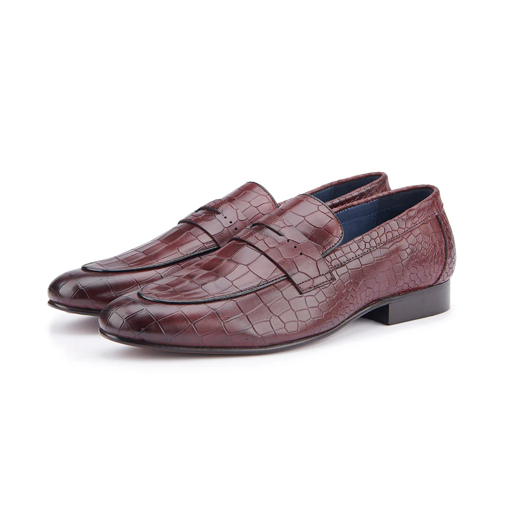 Croc Loafer - Burgundy - Image 4