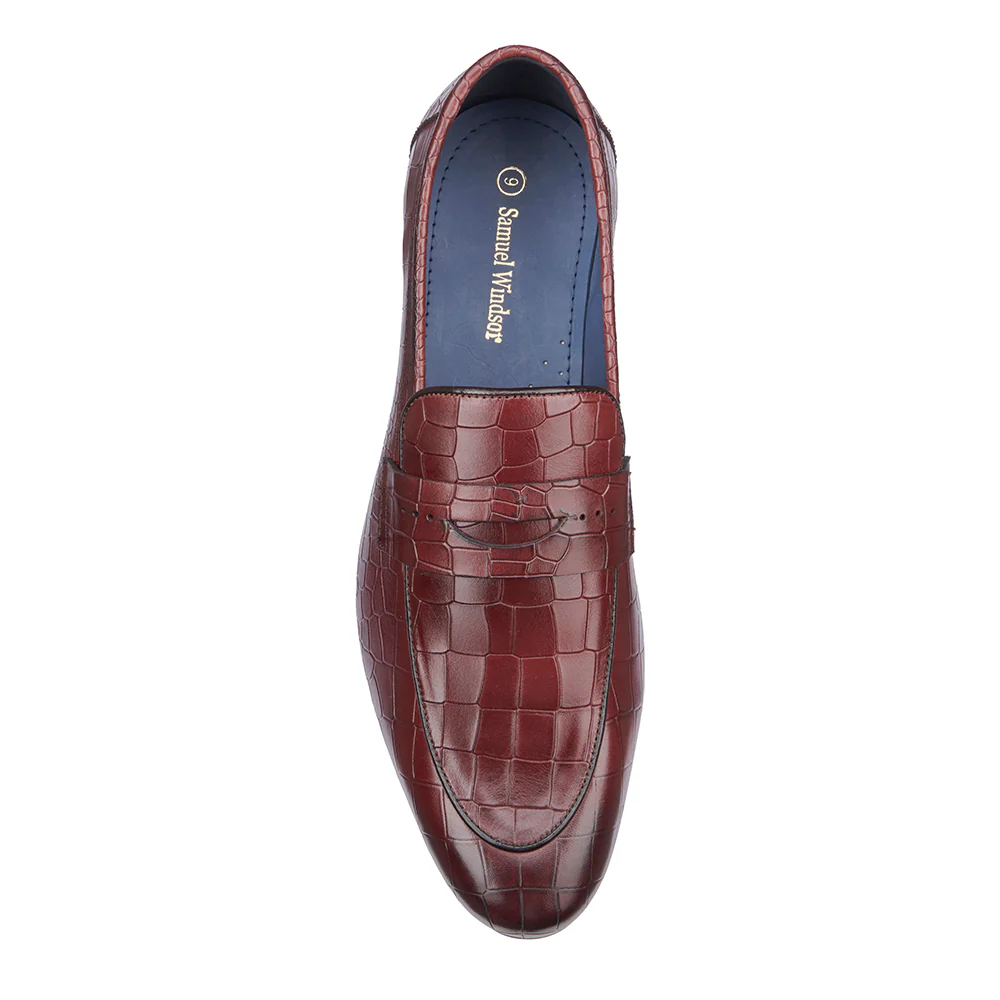 Croc Loafer - Burgundy - Image 5
