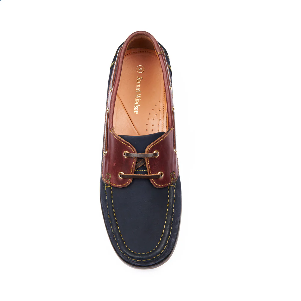 Deck Shoe - Navy/Brown - Image 3