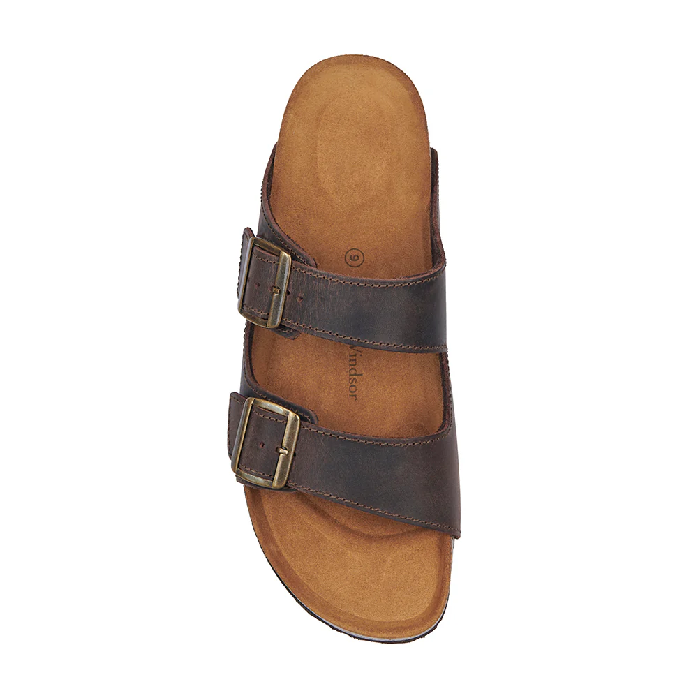 Leather Cork Sandal - Brown - Image 4
