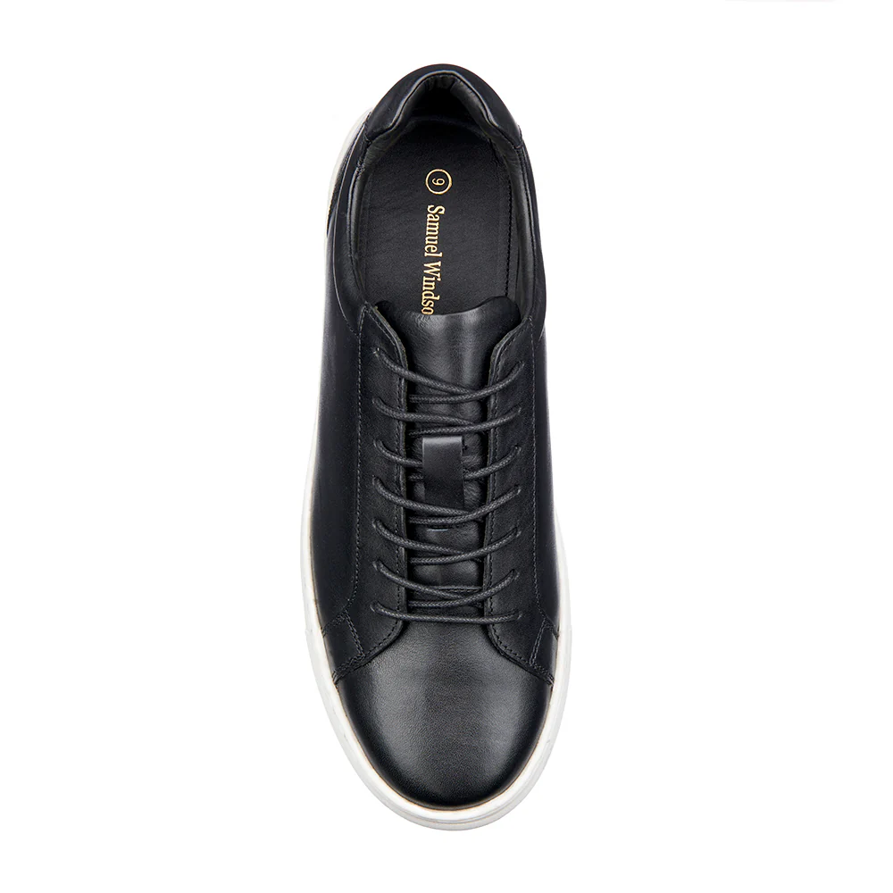 Leather Trainer - Black - Image 3