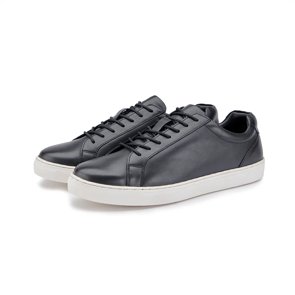 Leather Trainer - Black - Image 4