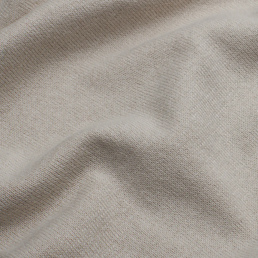 Open Collar Knitted Polo - Oatmeal - Image 6