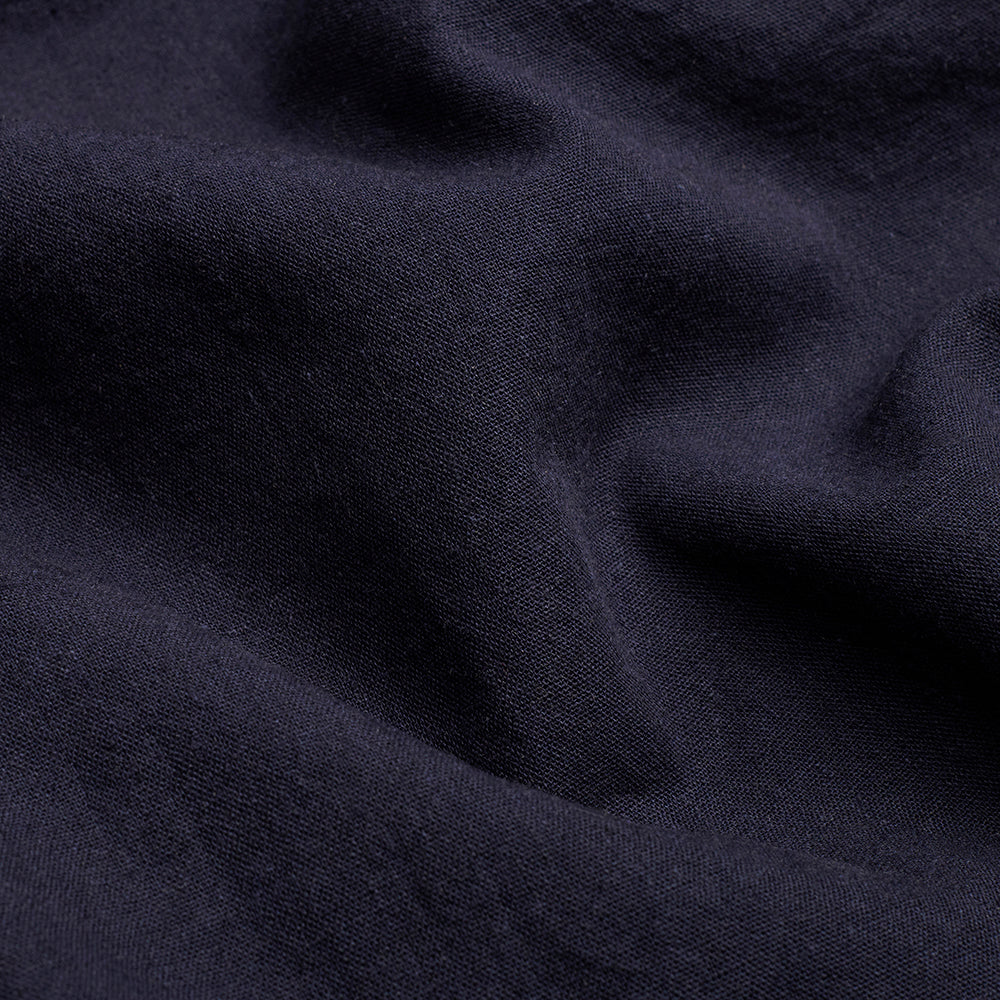 Cuban Collar Linen-Rich Shirt - Ink - Image 7