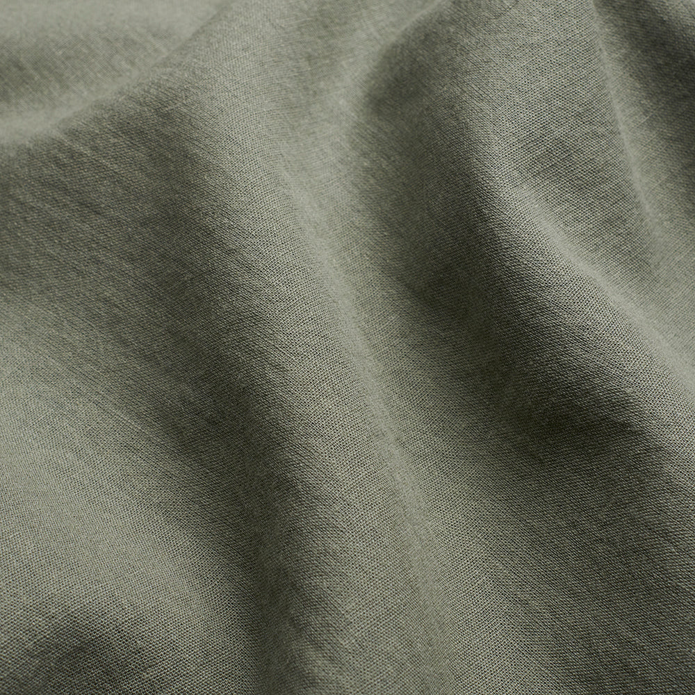 Cuban Collar Linen-Rich Shirt - Sage - Image 5