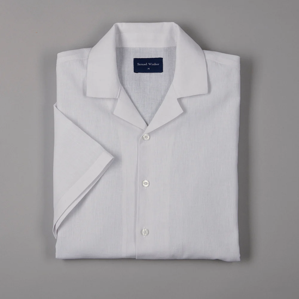 Cuban Collar Linen-Rich Shirt - White - Image 8