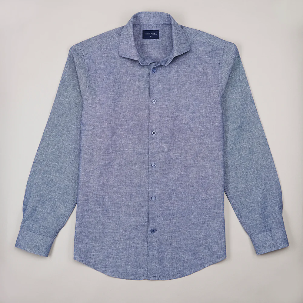 Linen Rich Shirt - Blue