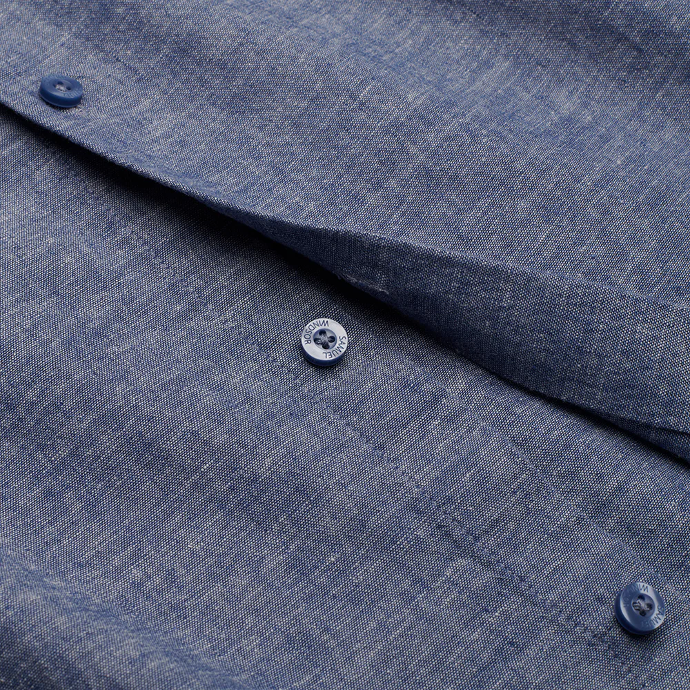 Linen Rich Shirt - Blue - Image 3