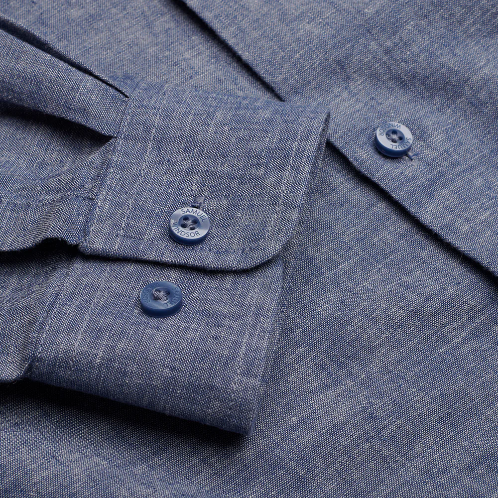 Linen Rich Shirt - Blue - Image 5