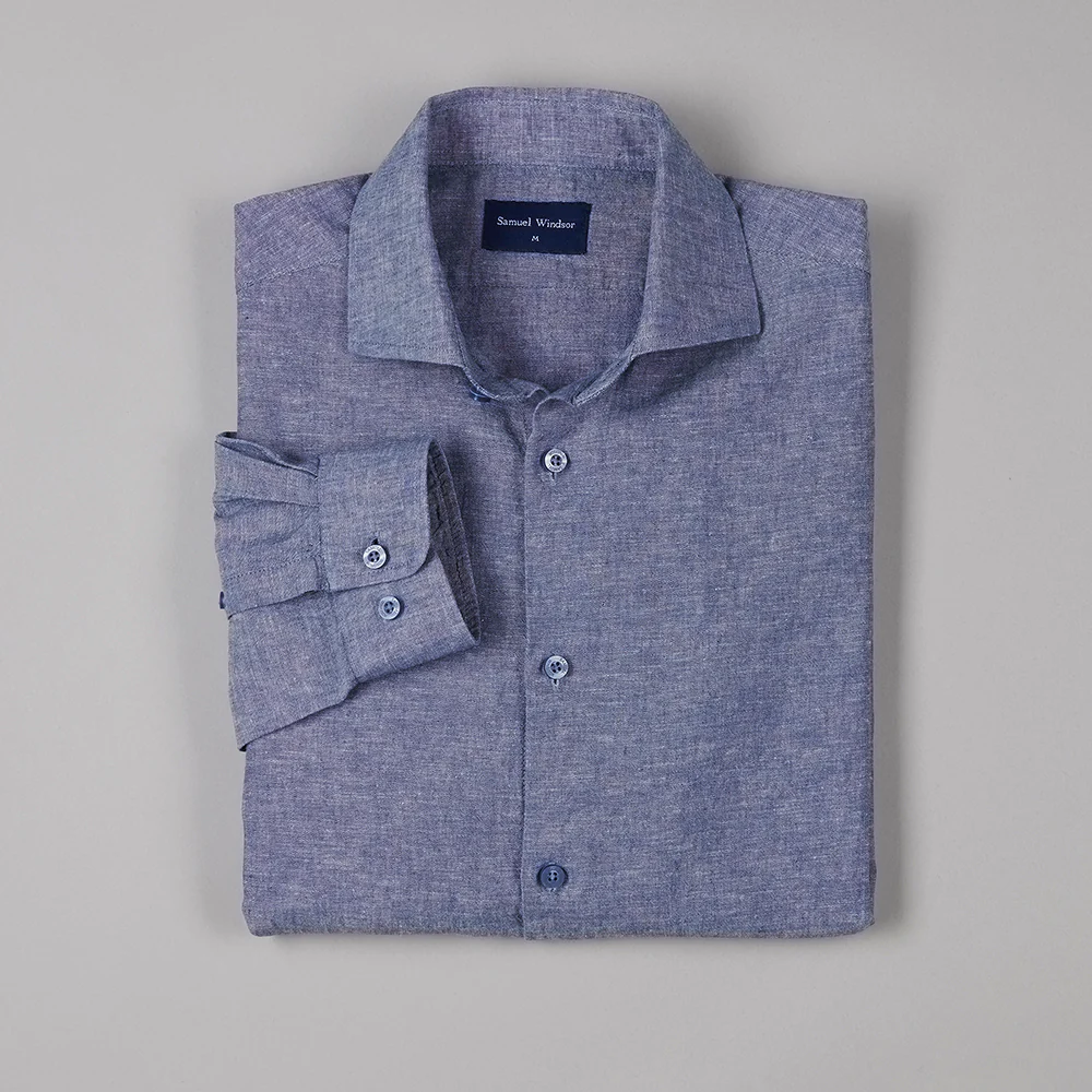 Linen Rich Shirt - Blue - Image 7