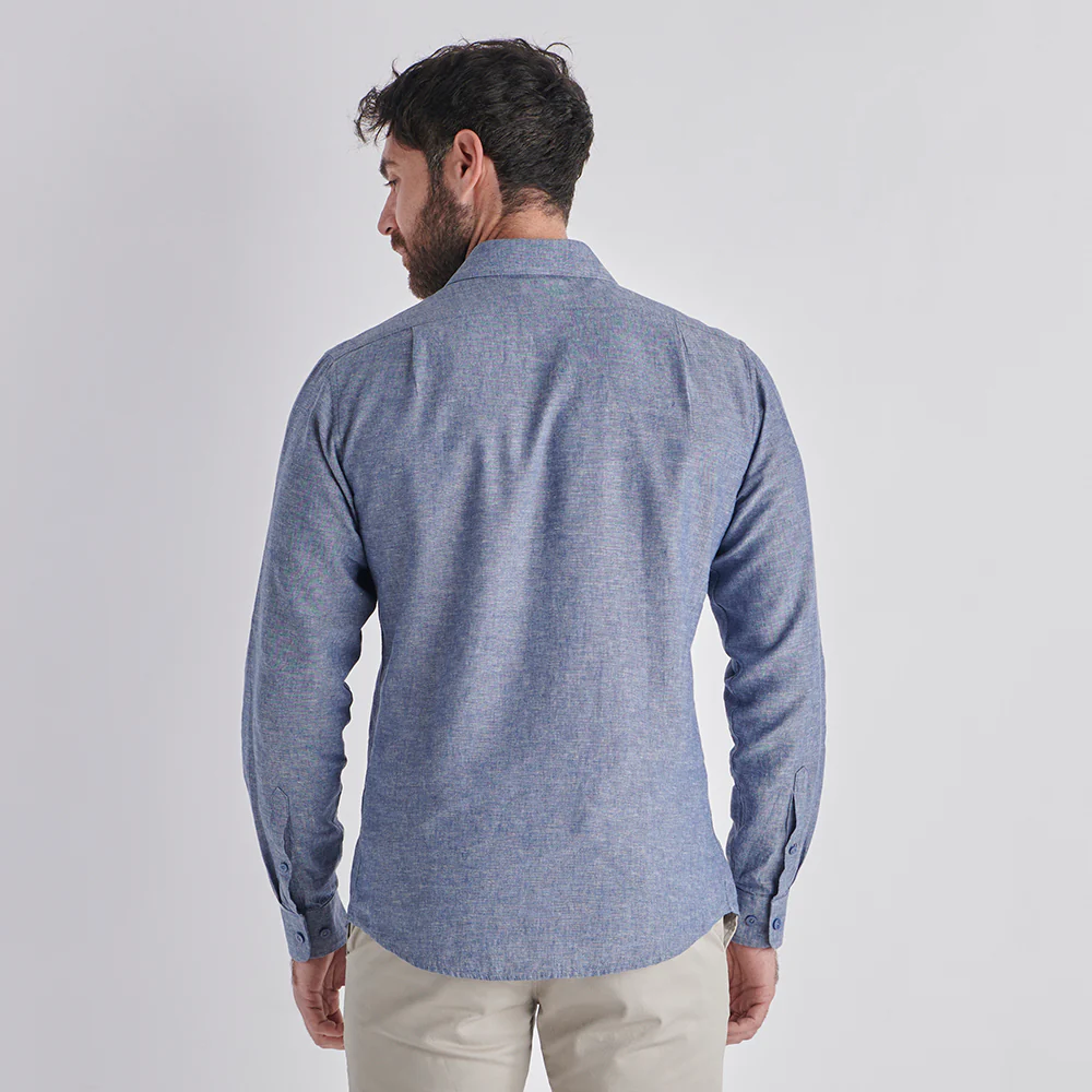 Linen Rich Shirt - Blue - Image 8