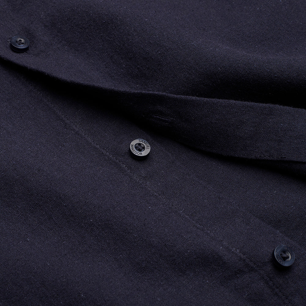 Linen Rich Shirt - Ink - Image 4