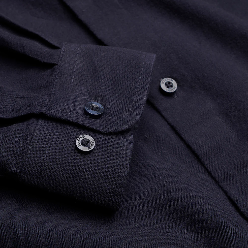 Linen Rich Shirt - Ink - Image 7