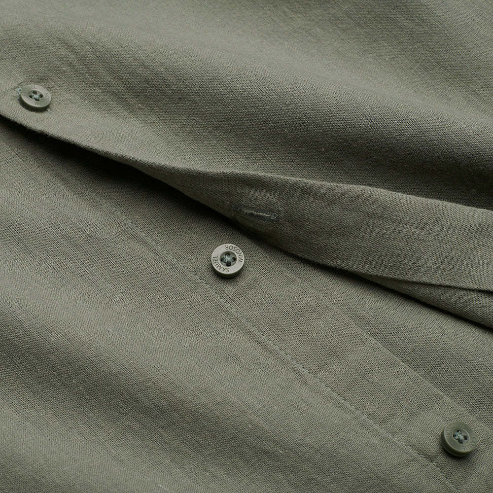 Linen Rich Shirt - Sage - Image 3