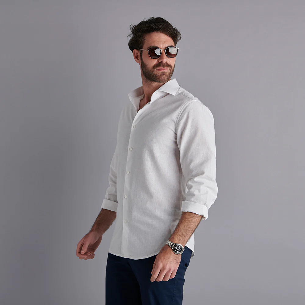 Linen Rich Shirt - White - Image 2