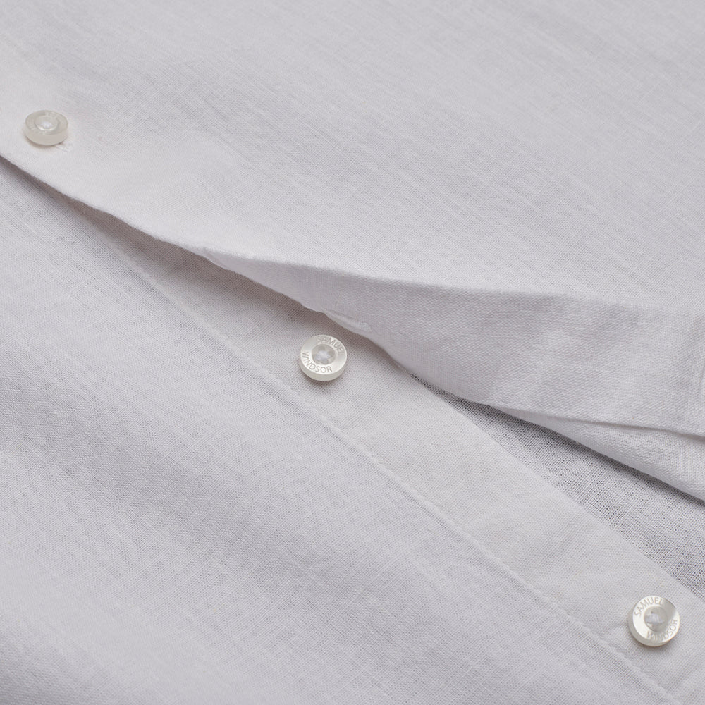 Linen Rich Shirt - White - Image 4