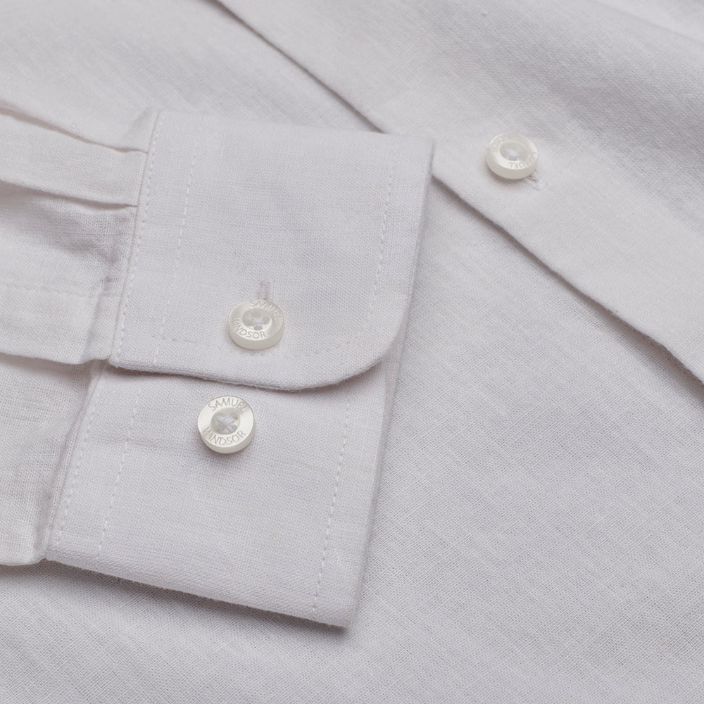 Linen Rich Shirt - White - Image 5