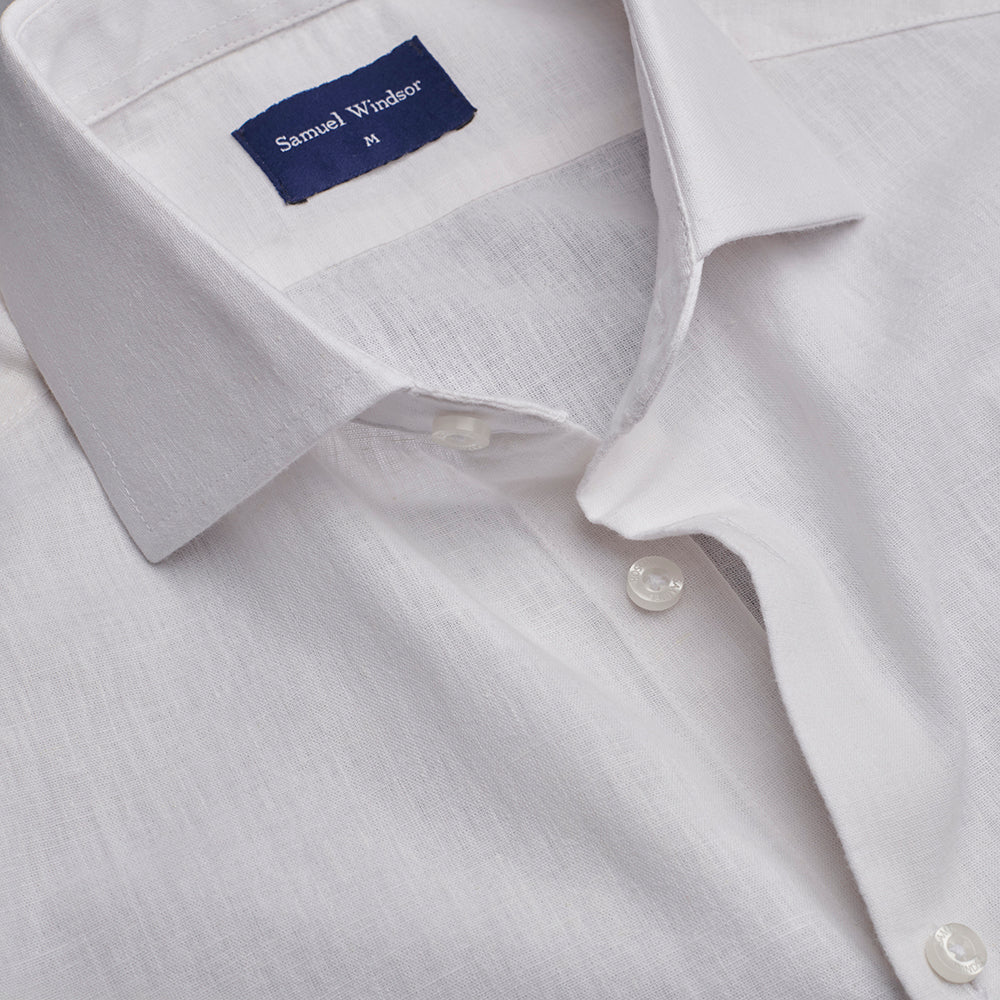 Linen Rich Shirt - White - Image 6