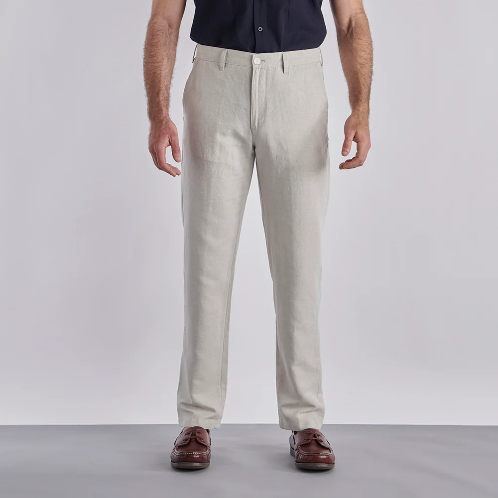 Linen Rich Trousers - Natural - Image 3