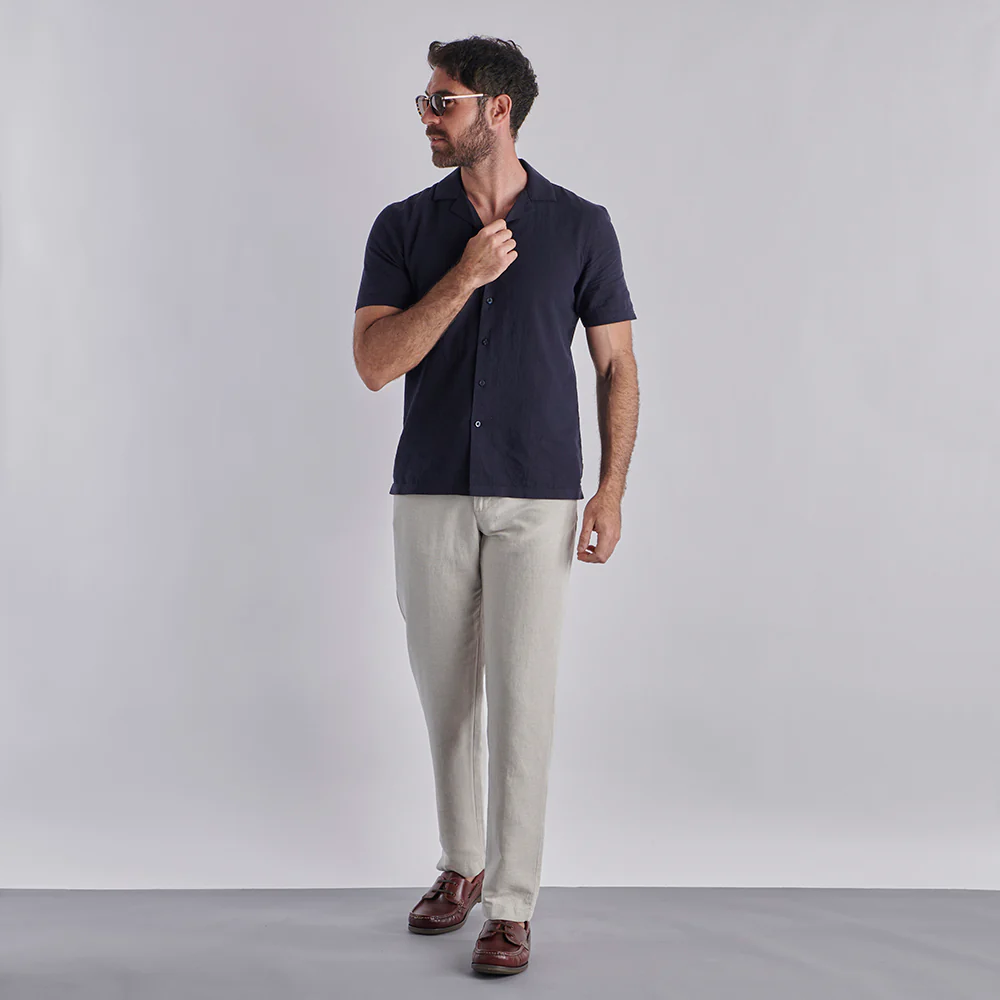 Linen Rich Trousers - Natural - Image 4
