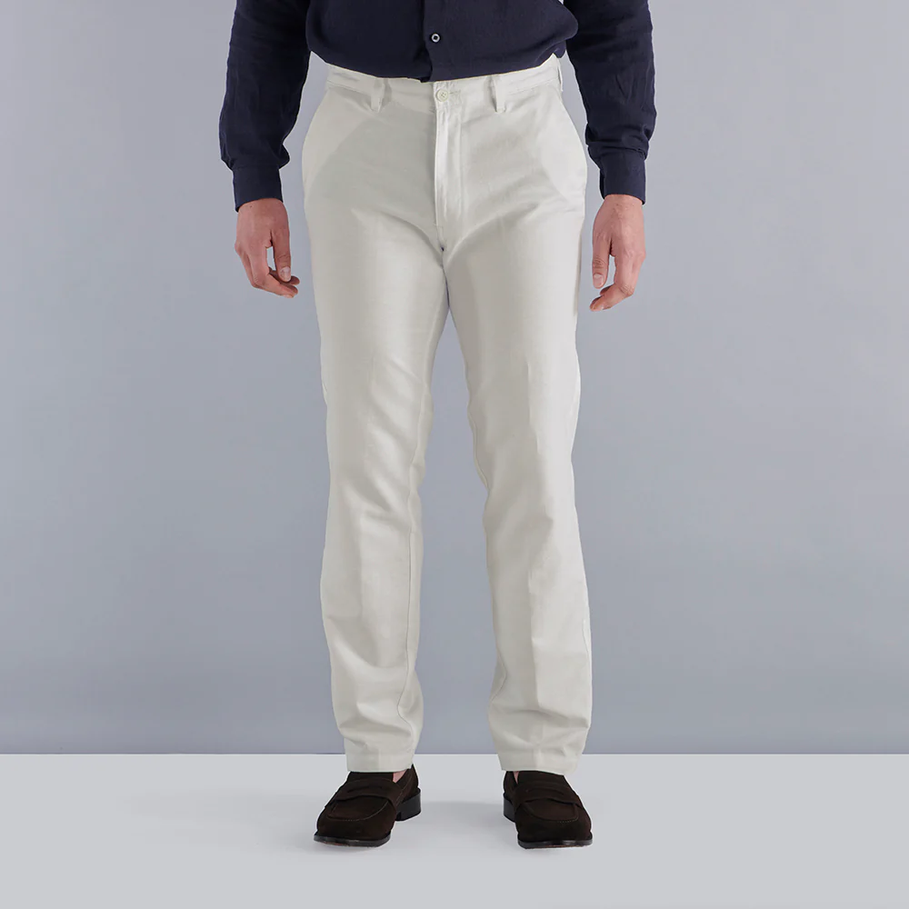 Linen Rich Trousers - Ecru - Image 3
