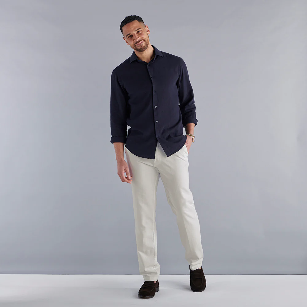 Linen Rich Trousers - Ecru - Image 8
