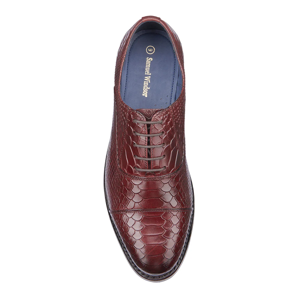 Oxford Shoe - Croc Burgundy - Image 3