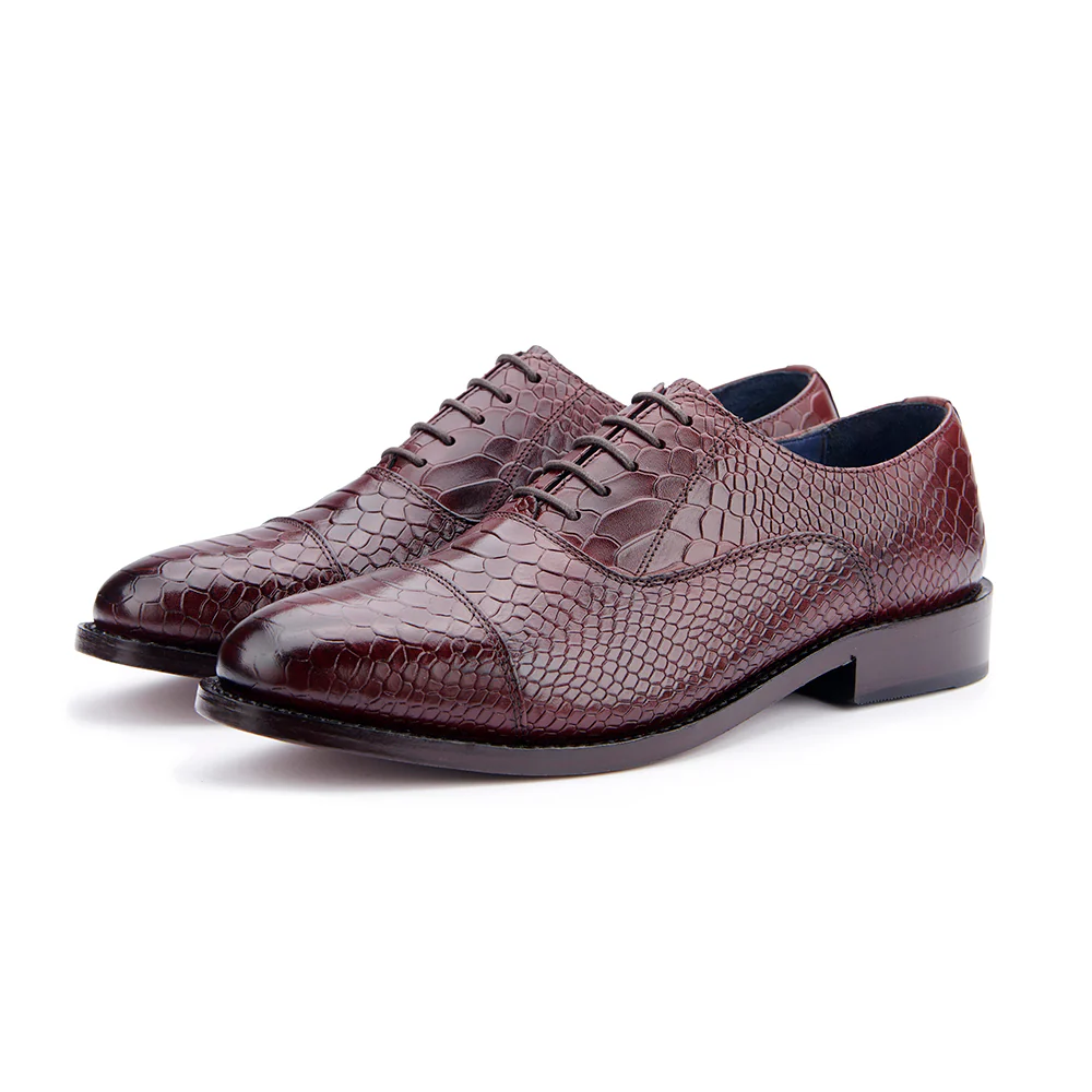 Oxford Shoe - Croc Burgundy - Image 4