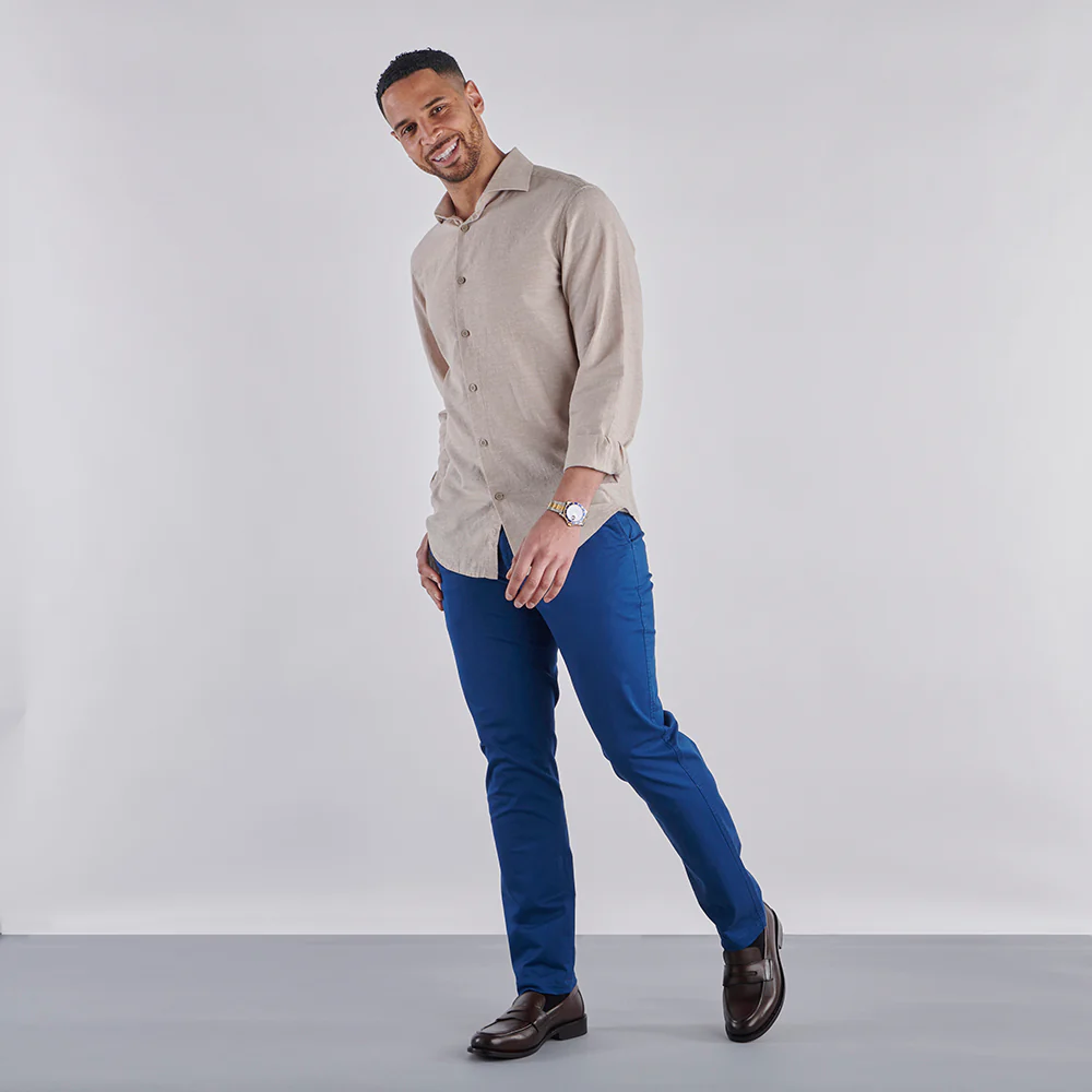 Regular Fit Chinos - French Blue - Image 7