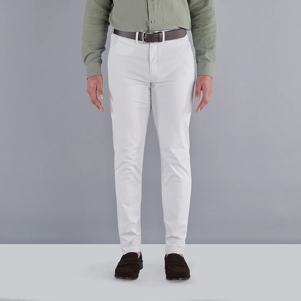 Slim Fit Chinos - White - Image 3