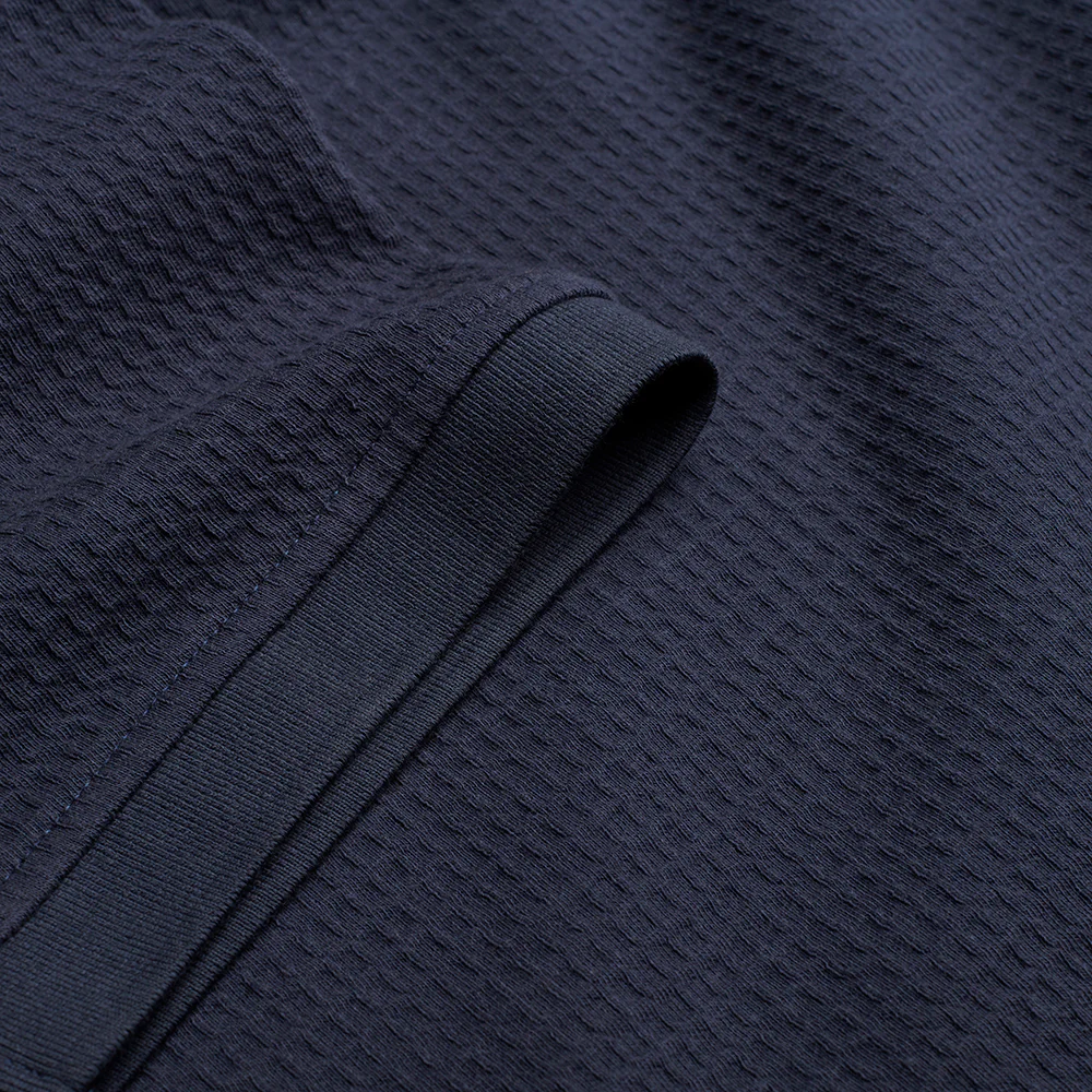 Textured Waffle Polo Shirt - Slate - Image 4