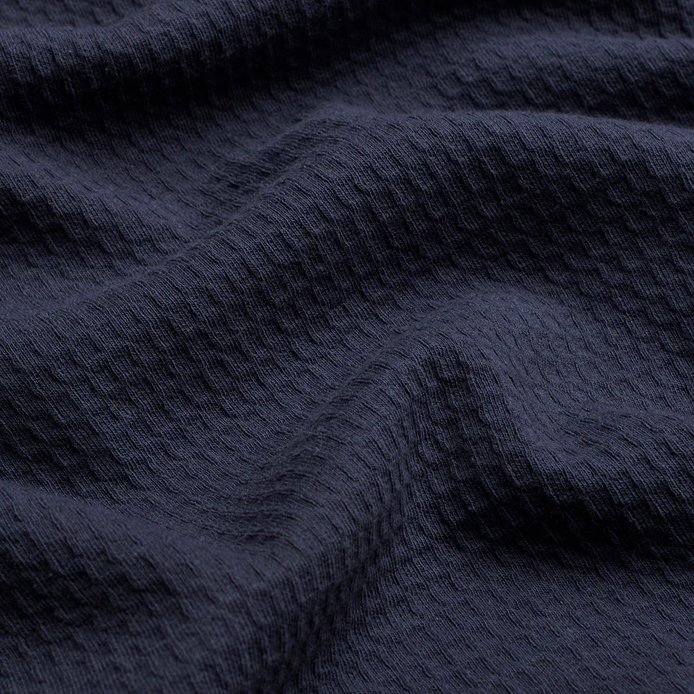 Textured Waffle Polo Shirt - Slate - Image 5