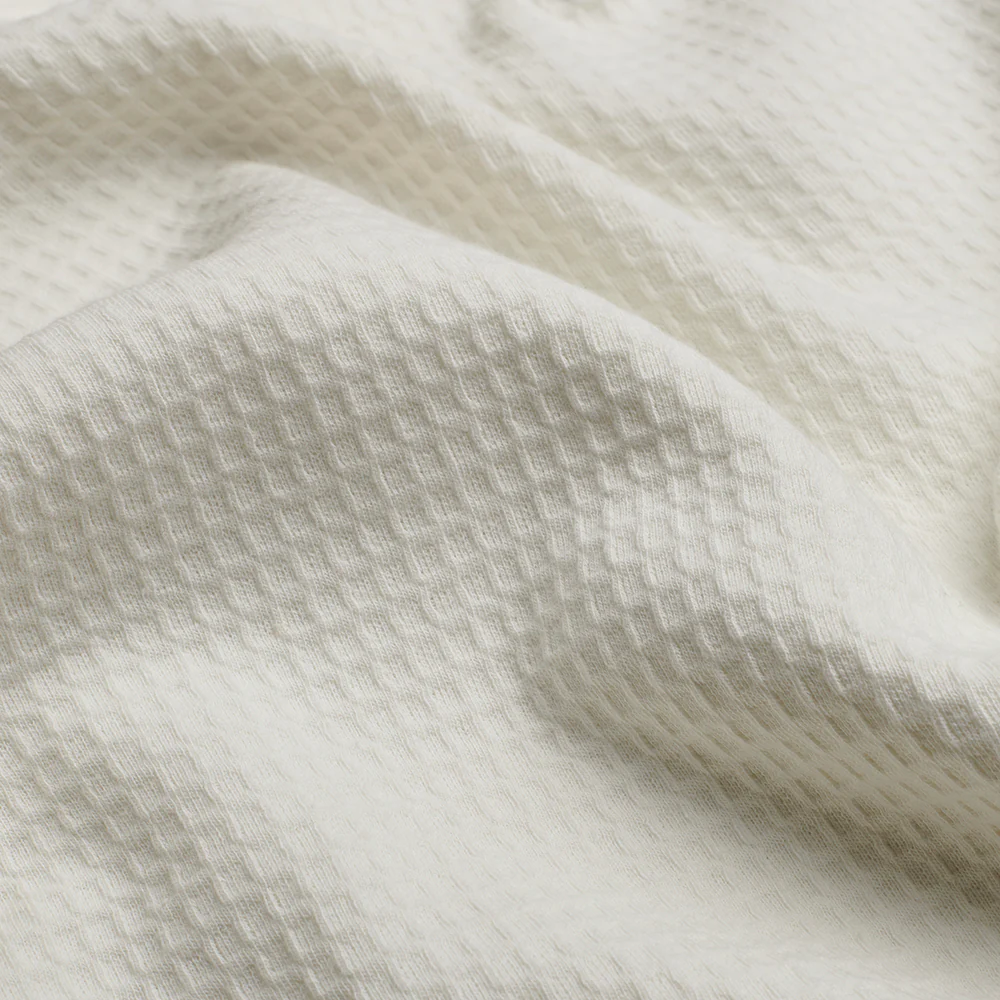 Textured Waffle Polo Shirt - Ecru - Image 4