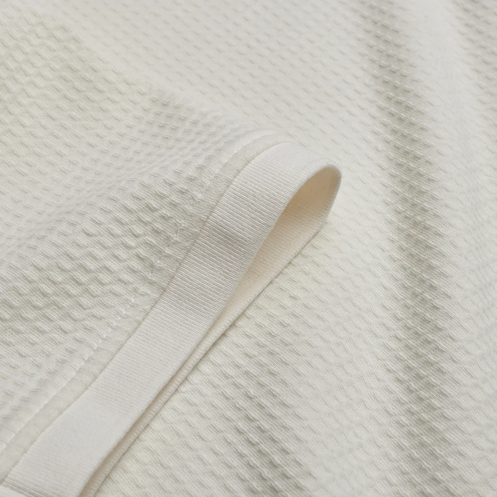 Textured Waffle Polo Shirt - Ecru - Image 5